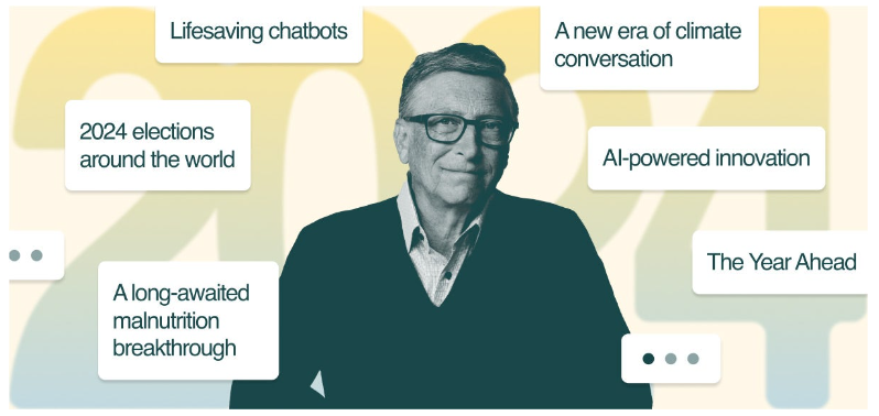 빌 게이츠 2024년 AI 시대 전환점을 맞이한다