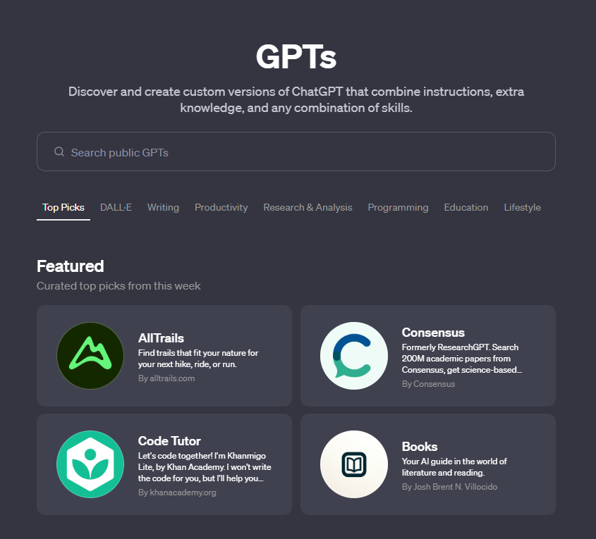 GPTs 스토어 오픈! 쓸만한 OPEN AI GPTs 정리!